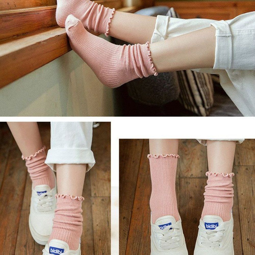 Pink Frill-Trim Socks NWT - Picture 6 of 6
